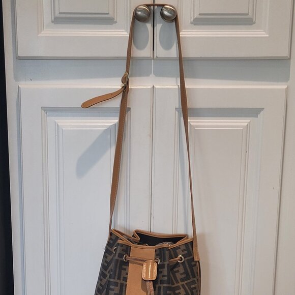 Fendi Zucca Draw String Bucket CrossbodyBag - Picture 10 of 15